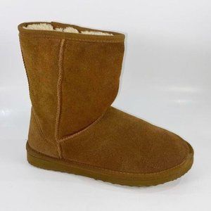 Tan  Leather Snuggle Winter Boots 7